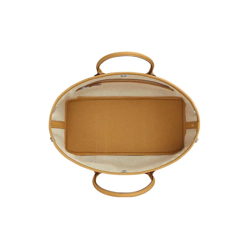 HERMES Garden Party Negonda Calfskin Garden Handbag Unisex 4B Biscuit Cookie-4