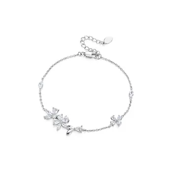 KADER 925 Sterling Silver Inlaid Gemstone Beaded Bracelet Bracelets Women's