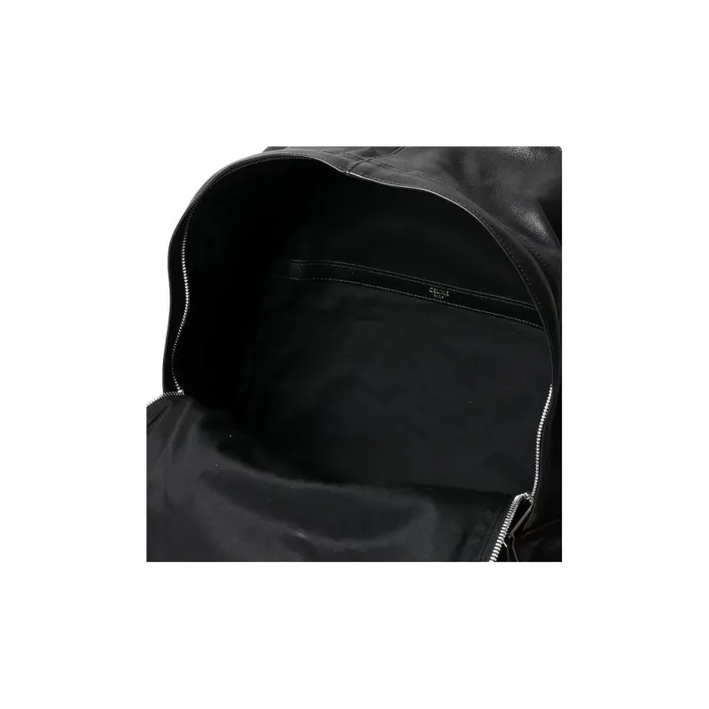 CELINE Cow Leather Backpack Medium Size Men's Black-5