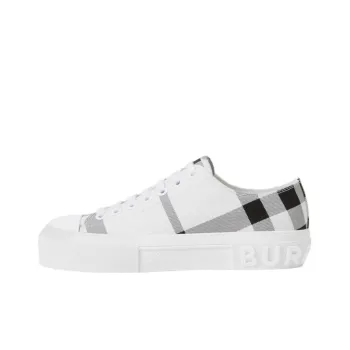 Burberry Check Low Top Stylish Skateboarding Shoes Women's Black White
