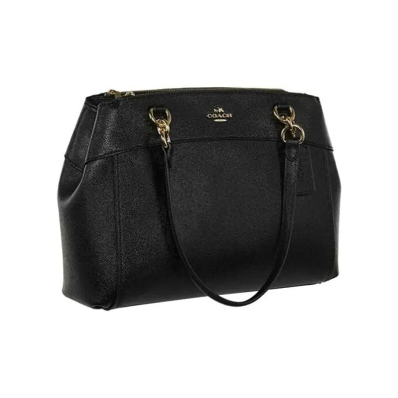 COACH Brooke Grained Leather Briefcase Handbag Shoulder Bag Large Size Women's Black-2