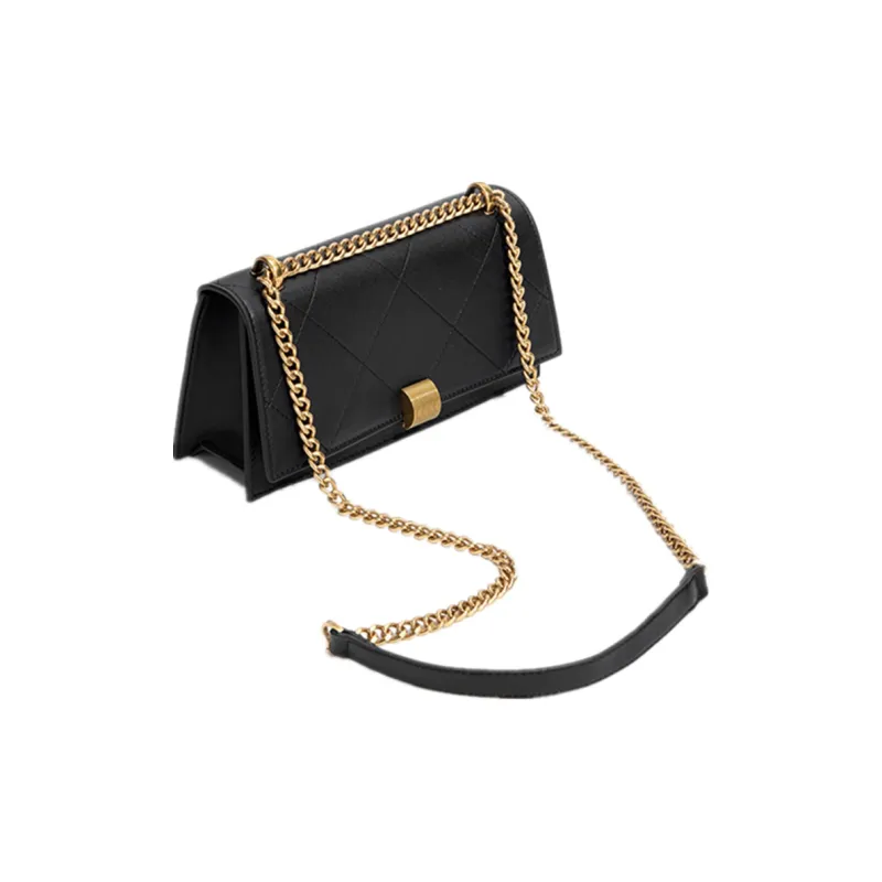 NOMK PU Baguette Bag Chain Small Square Bag Shoulder Bag Crossbody Bag Women's Green/Black/Burgundy-11