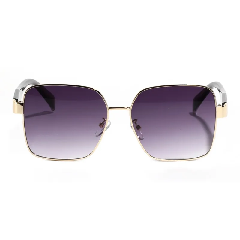 KENMO Brass Square Sunglasses Unisex-1