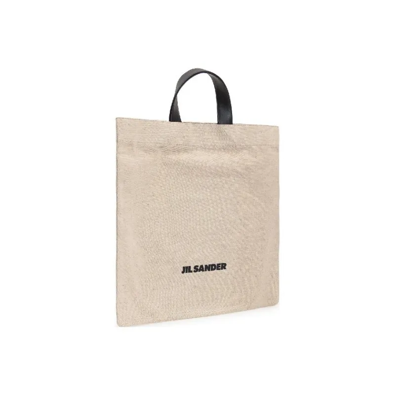 JIL SANDER Cotton And Linen Blend Tote Bag Shopping Bag Handbag Women's Light Brown-1
