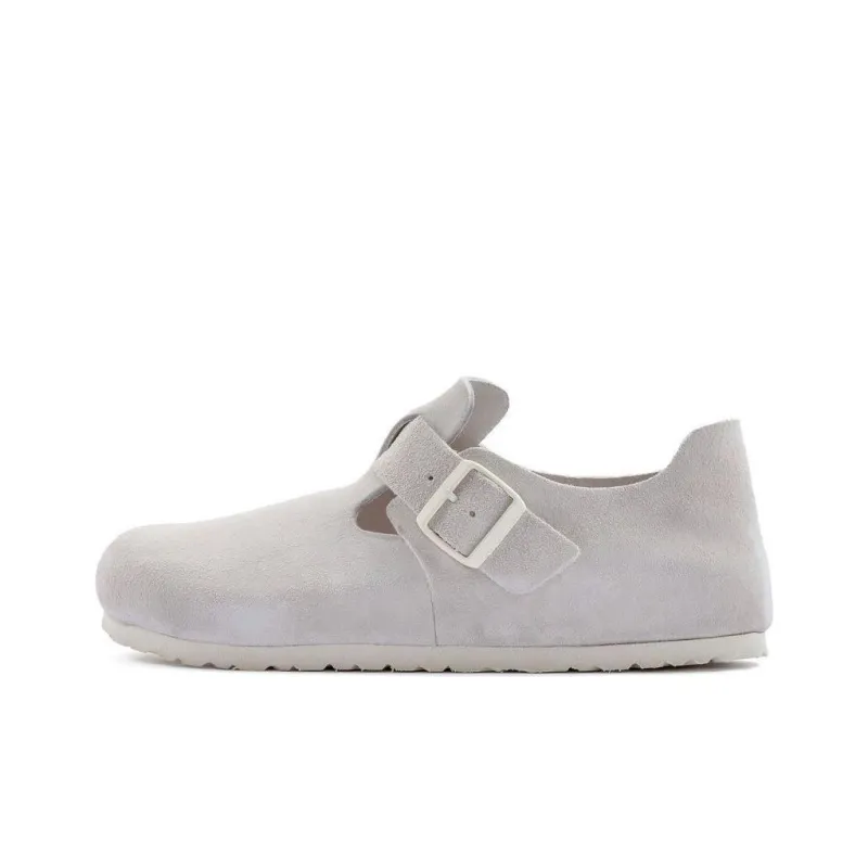 Birkenstock London Suede Leather Narrow Fit 'Antique White'-0