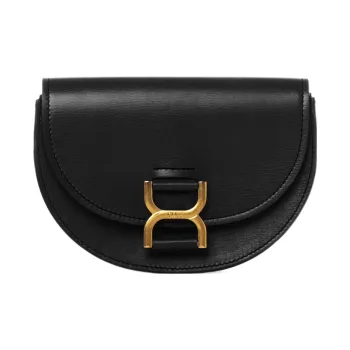 Chloe Marcie Smooth Calfskin With Lambskin Accents Flap Bag Shoulder Bag Crossbody Bag Mini Women's Black