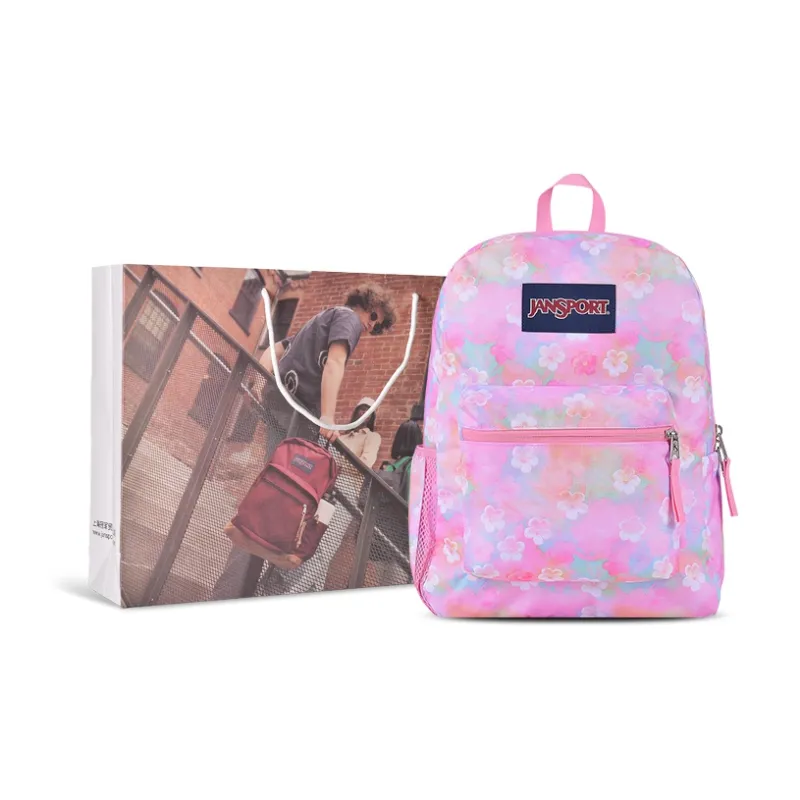 JanSport Fabric Laptop Backpack Medium Size Unisex Neon Floral-6