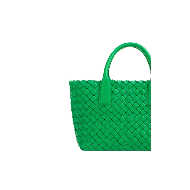 Bottega Veneta Cabat Intreccio Tote Bag Mini Parakeet-3