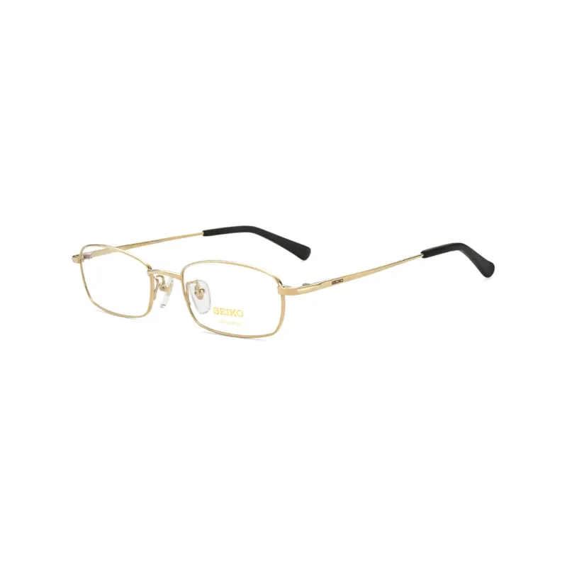 SEIKO Rectangular Eyeglass Frames Men's Gold-0