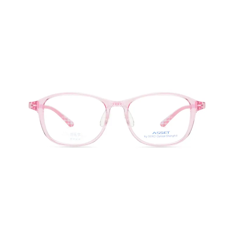 SEIKO Irregular Shape Eyeglass Frames Kids' Light Pink-1