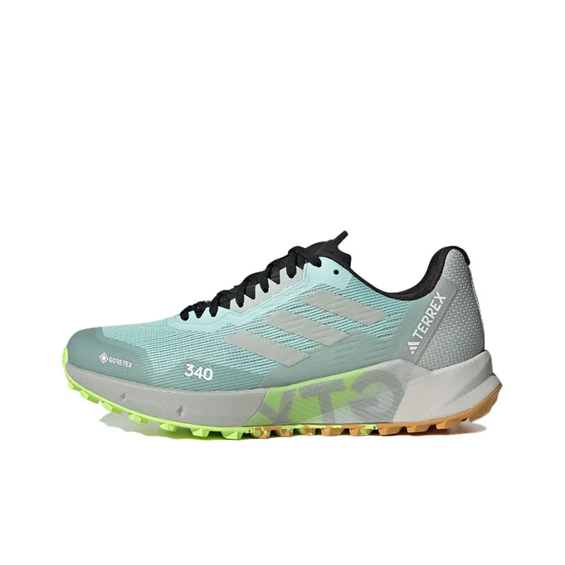 Adidas Terrex Agravic Flow Gore-Tex Trail Anti-Slip Wear-Resistant Low-Top Running Shoes Men's Asphalt Gray-0