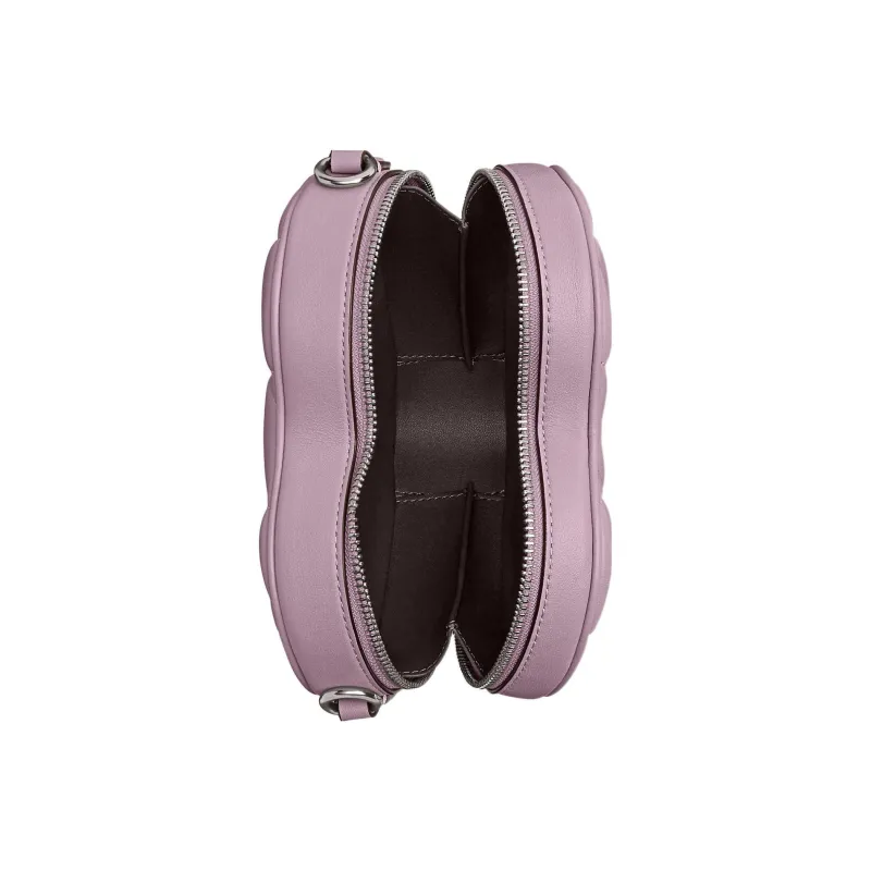 COACH Heart Quilted Leather Heart Bag, Shoulder Bag, Crossbody Bag Trumpets Women's Purple-2