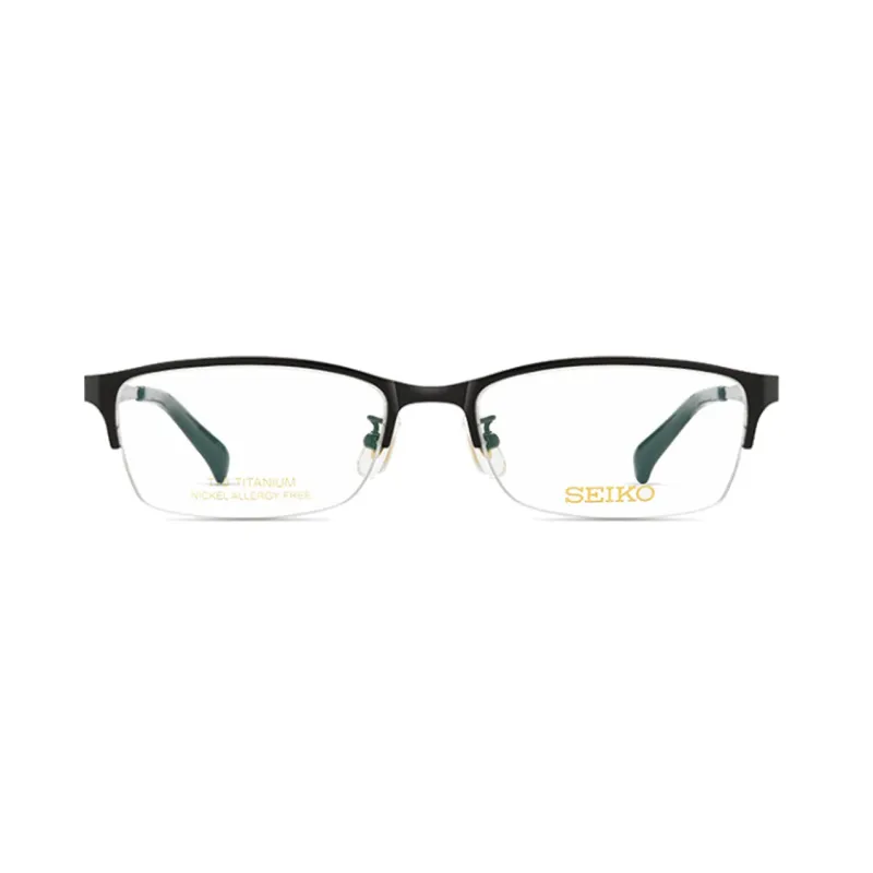 SEIKO Rectangular Eyeglass Frames Men's Black-1
