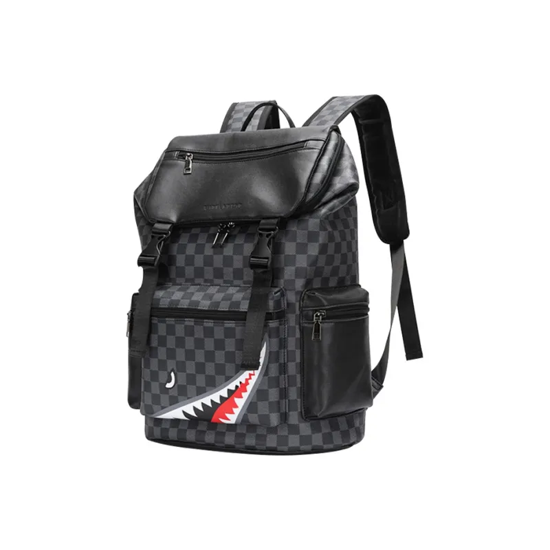 SURELAPTOP PU Laptop Backpack Large Size Unisex Checkerboard-9