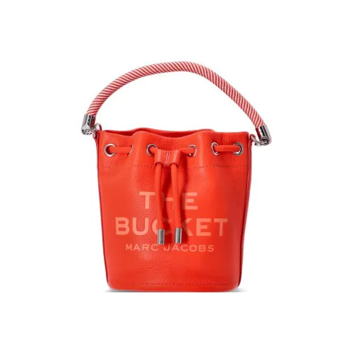MARC JACOBS Full Grain Leather Bucket Bags Shoulder Bag Crossbody Bag Handbag Women's Orange