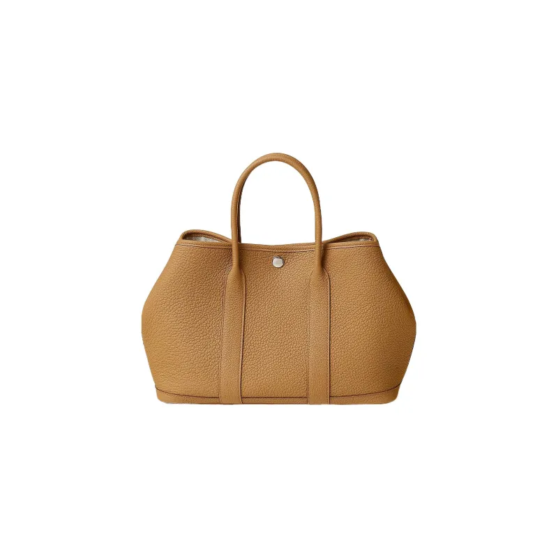 HERMES Garden Party Negonda Calfskin Garden Handbag Unisex 4B Biscuit Cookie-3
