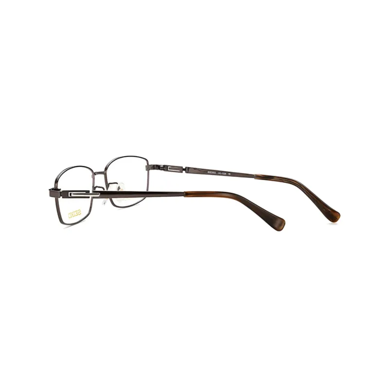 SEIKO Rectangular Eyeglass Frames Men's Brown-2