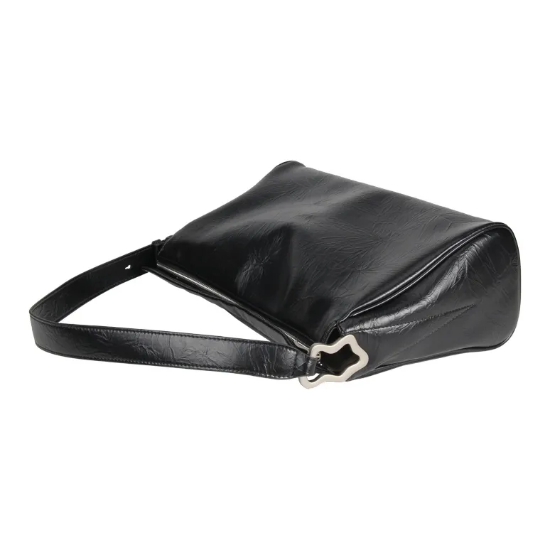 YOCAMU Cow Leather Tote Bag Shopping Bag Shoulder Bag Crossbody Bag Large Size Unisex Black/White/Silver-4