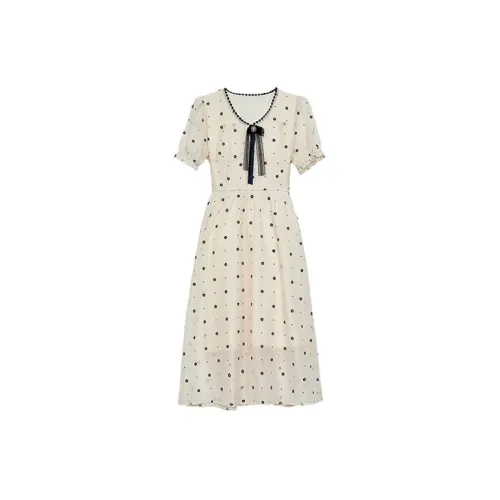 LOKUINTUS Short-Sleeved Dresses Women's Off White