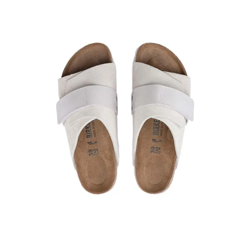 Birkenstock Kyoto Nubuck Suede Leather Narrow Fit Sandals 'Antique White'-3