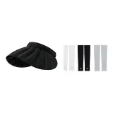 Black Hats & Caps+Black White Gray Cooling Arm Sleeves