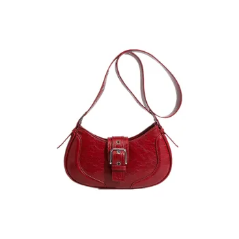 NOMK PU Biker Small Square Bag Handbag Shoulder Bag Baguette Bag Crossbody Bag Shoulder Bag Regular Women's Black
