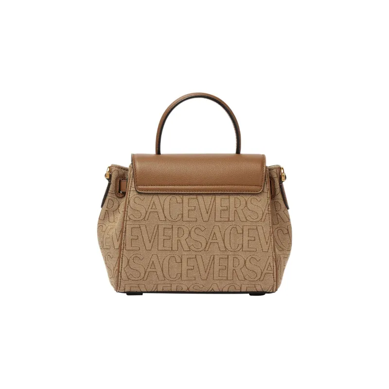 VERSACE La Medusa Cow Leather Shoulder Bag Crossbody Bag Handbag Small Size Women's Brown-2