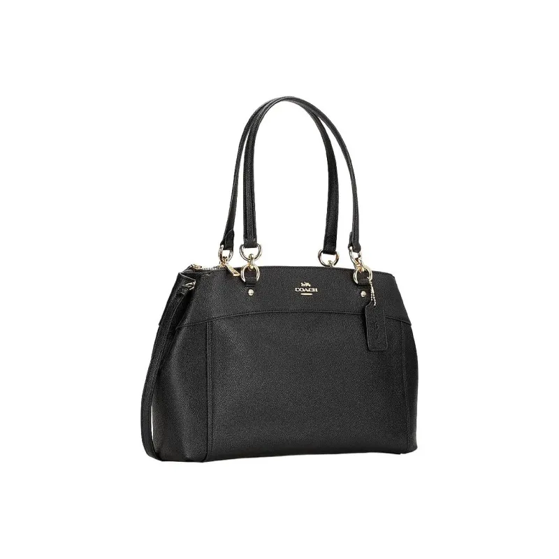 COACH Brooke Grained Leather Briefcase Handbag Shoulder Bag Large Size Women's Black-1