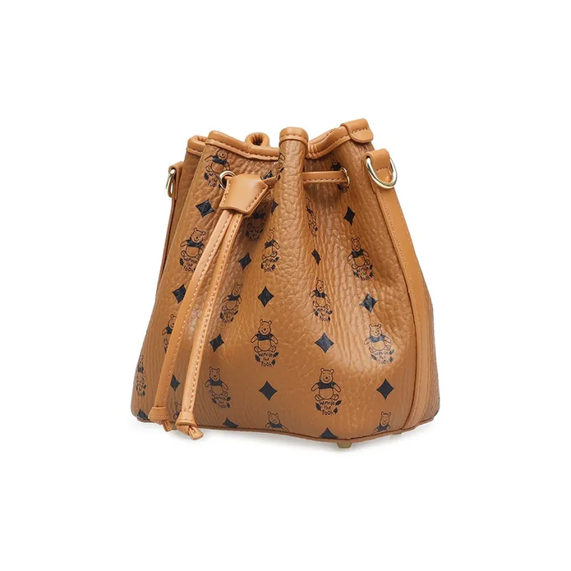 Disney Winnie The Pooh Series PU Bucket Bags Crossbody Bag Shoulder Bag Women's Tan-1