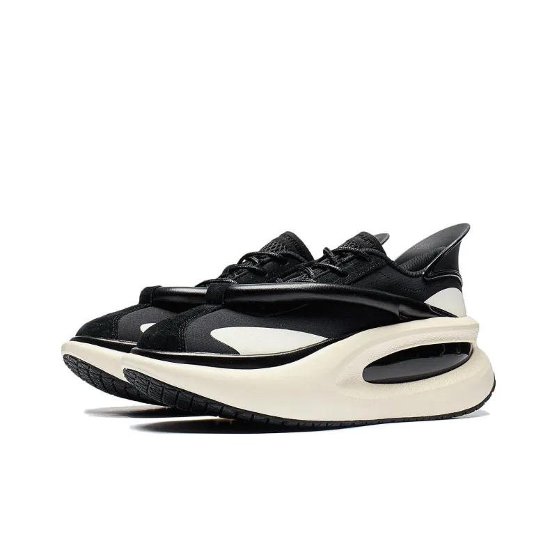 LiNing Cloud Travel Orca Abrasion Resistant Breathable Low Top Sports Casual Shoes Men's Black White-2