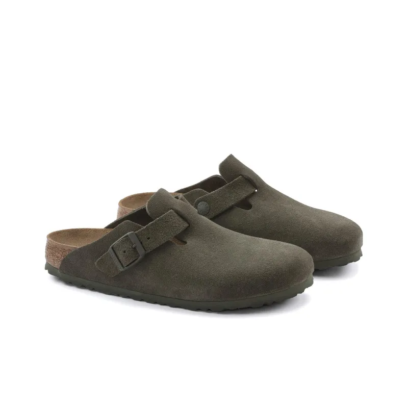 Birkenstock Boston Suede Leather Regular 'Suede Moss Green'-2
