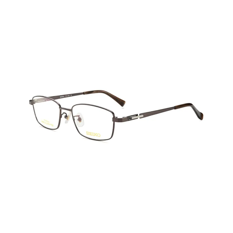 SEIKO Rectangular Eyeglass Frames Men's Brown-0