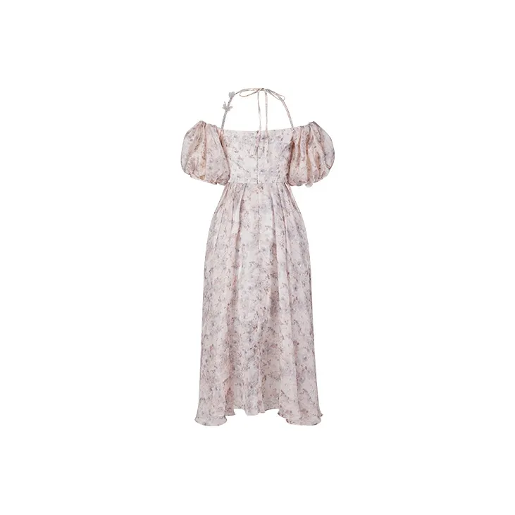 TAMMY TANGS Short Sleeved Dress Women's Gray Pink-1