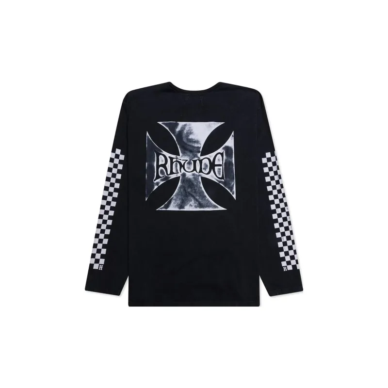 RHUDE Classic Checkers Long Sleeve Tee-1
