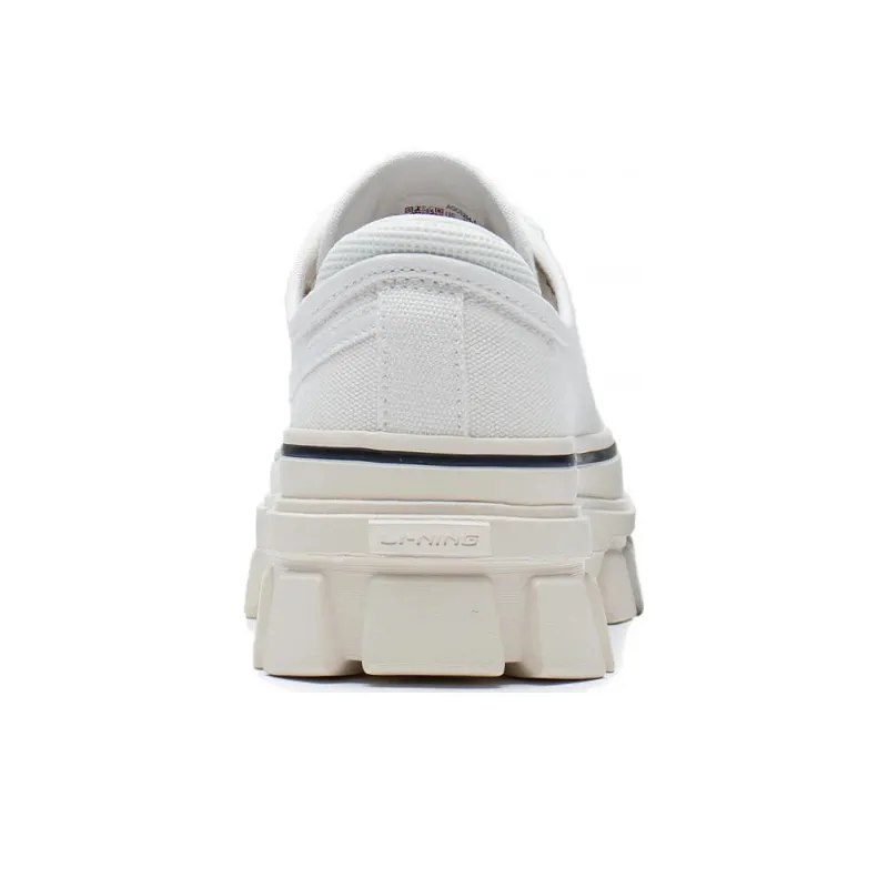 LiNing CF Tracing Anti Slip Wear Resistant Low Top Sports Casual Shoes Unisex White-4