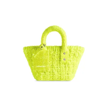 Balenciaga BISTRO Sheepskin Basket Bag Shoulder Bag Crossbody Bag Handbag Extra Small Women's Fluorescent Yellow