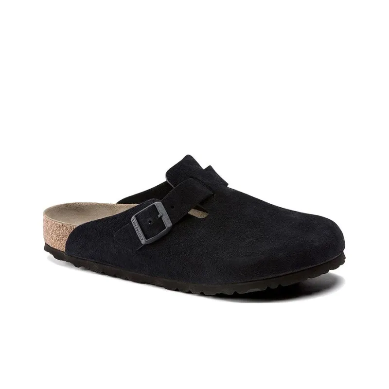 Birkenstock Boston Soft Footbed Suede Leather 'Midnight'-1