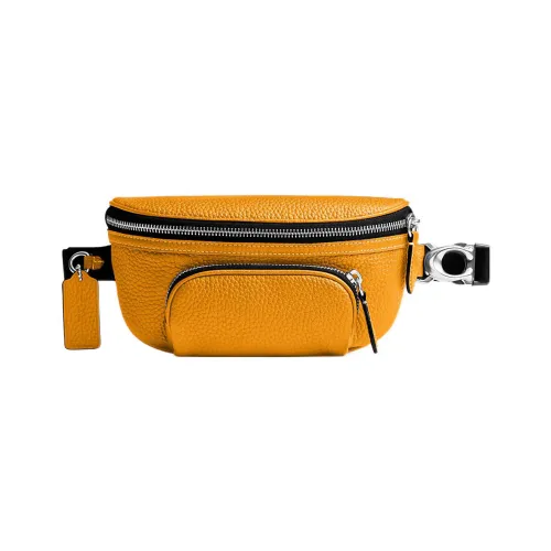COACH Belt Pebbled Leather Sling Bag Crossbody Bag Fanny Pack Medium Size Men's Yellow