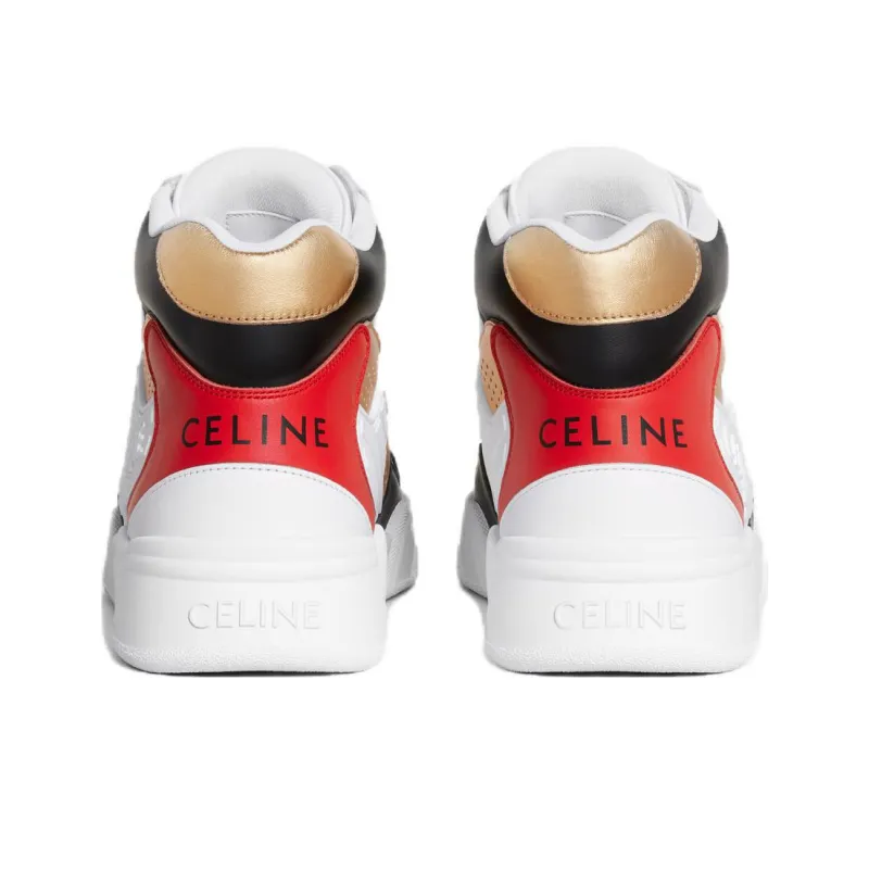 CELINE CT 06 Mid Top Stylish Skateboarding Shoes Men's White-3