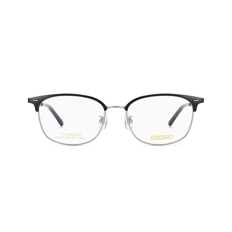 SEIKO Oval Eyeglass Frames Men's Matte Black-1