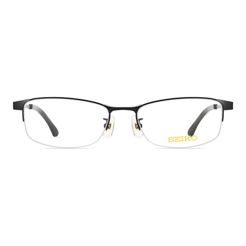 SEIKO Rectangular Eyeglass Frames Men's Black-1