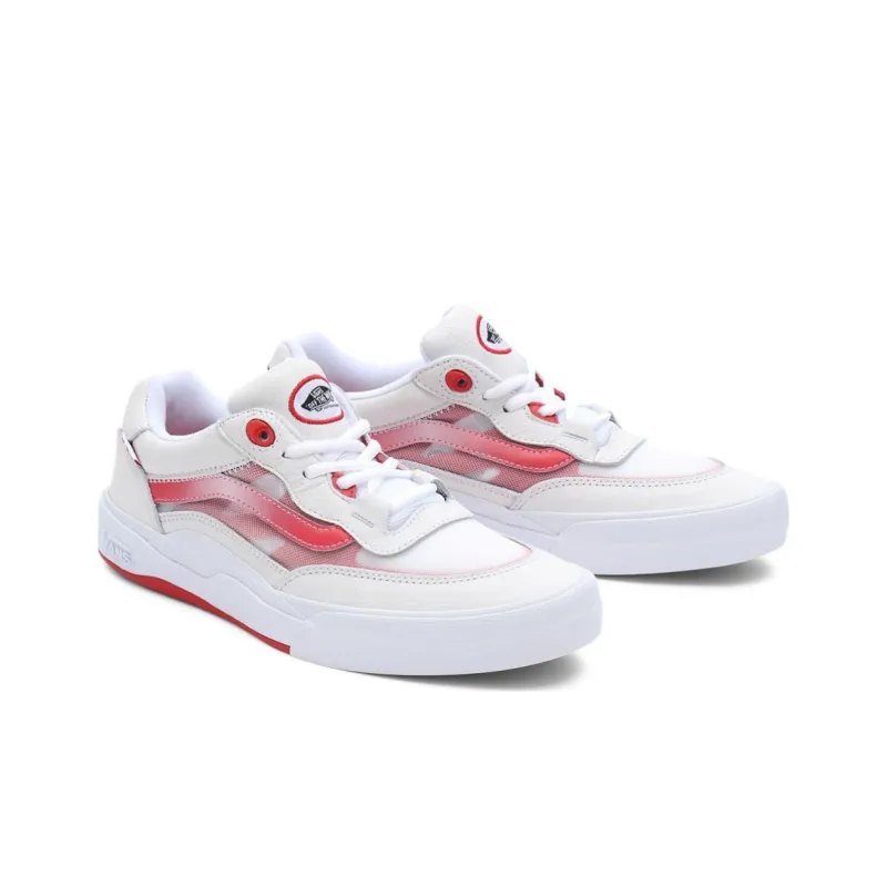 Vans Wayvee Anti-Slip Wear-Resistant Low-Top Skateboard Shoes Unisex Red White-2