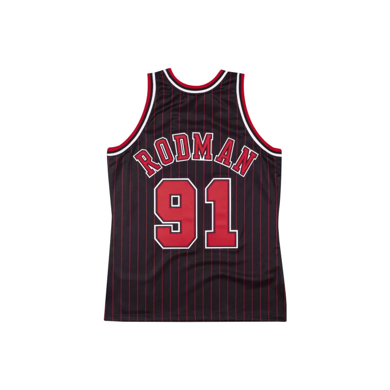 Mitchell Ness Basketball Jerseys Men Black Red-1