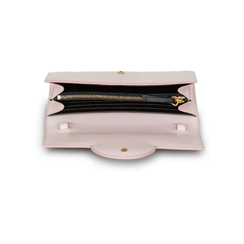 BALMAIN B-BUZZ Leather Wallet Women's Pink-3