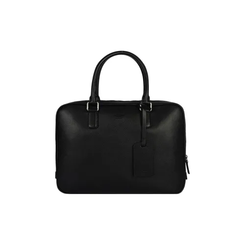 GIORGIO ARMANI Calfskin Briefcase, Handbag Men's Black