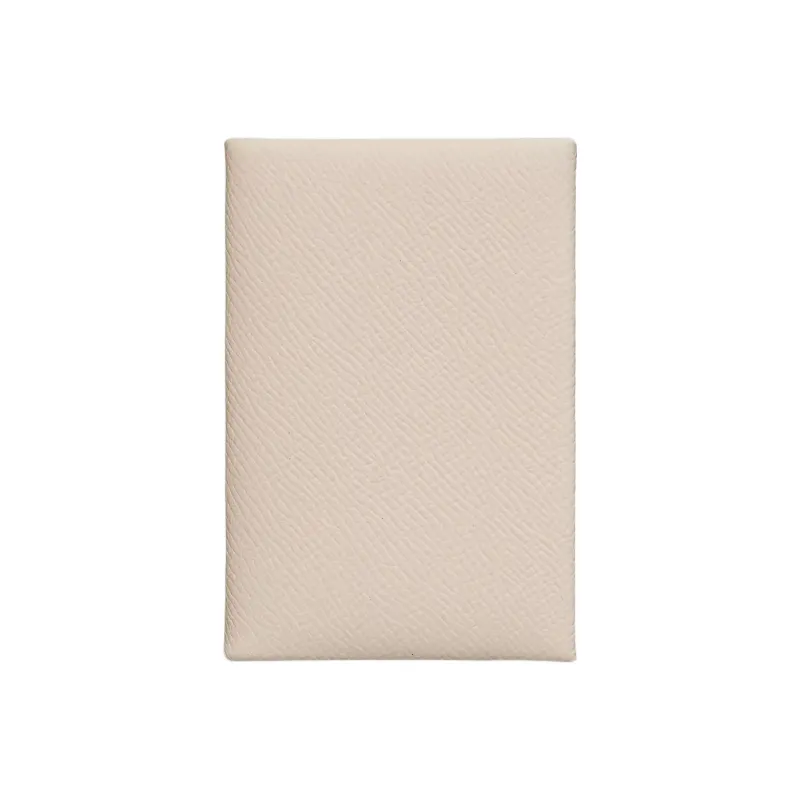 HERMES Calvi Epsom Calfskin Coin Purse Wallets Card Holders Unisex 10 Craie Milkshake White-0