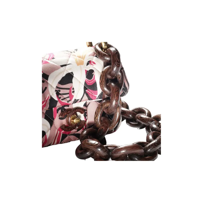 CHANEL Fabric Mouth Cover Bag Crossbody Bag Mini Women's Multicolor-3
