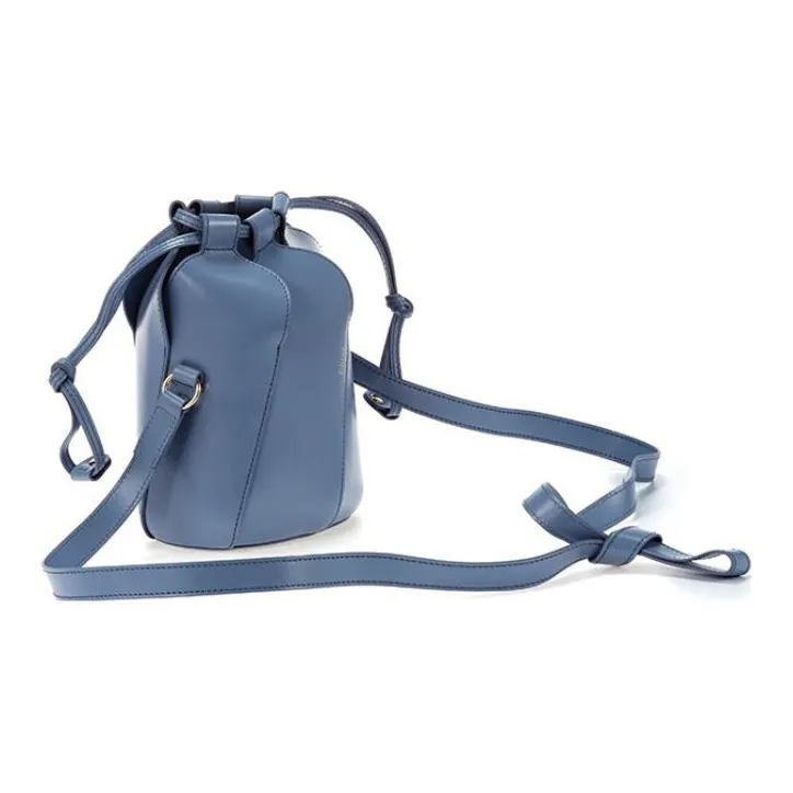Chloe Leather Bucket Bag, Shoulder Bag, Crossbody Bag Women's Blue-1