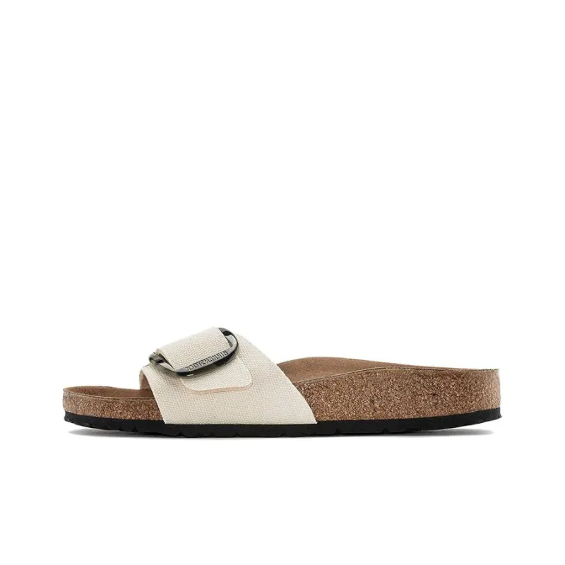 Birkenstock Madrid Vegan Big Buckle Textile Narrow Fit Sandals 'Eggshell' Women's-0