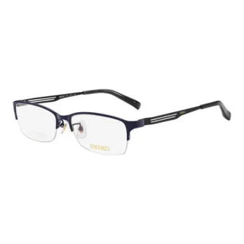 SEIKO Rectangular Eyeglass Frames Men's Blue
